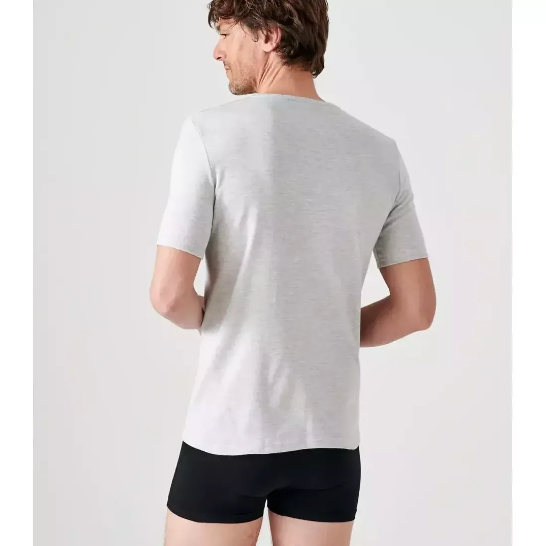 Tee-shirt manches courtes en mailles gris