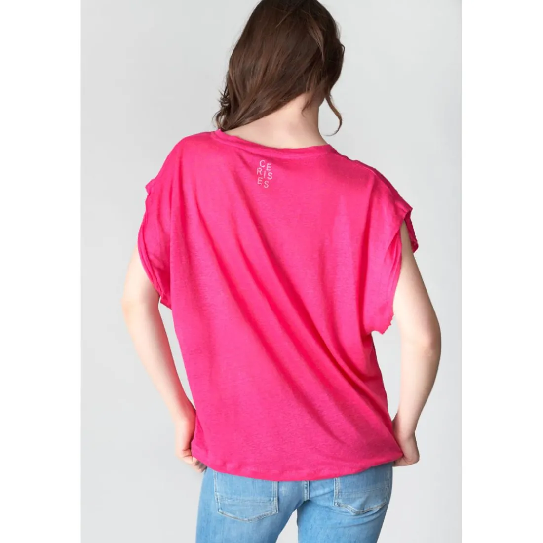Tee-Shirt MUFLIER fuchsia en lin