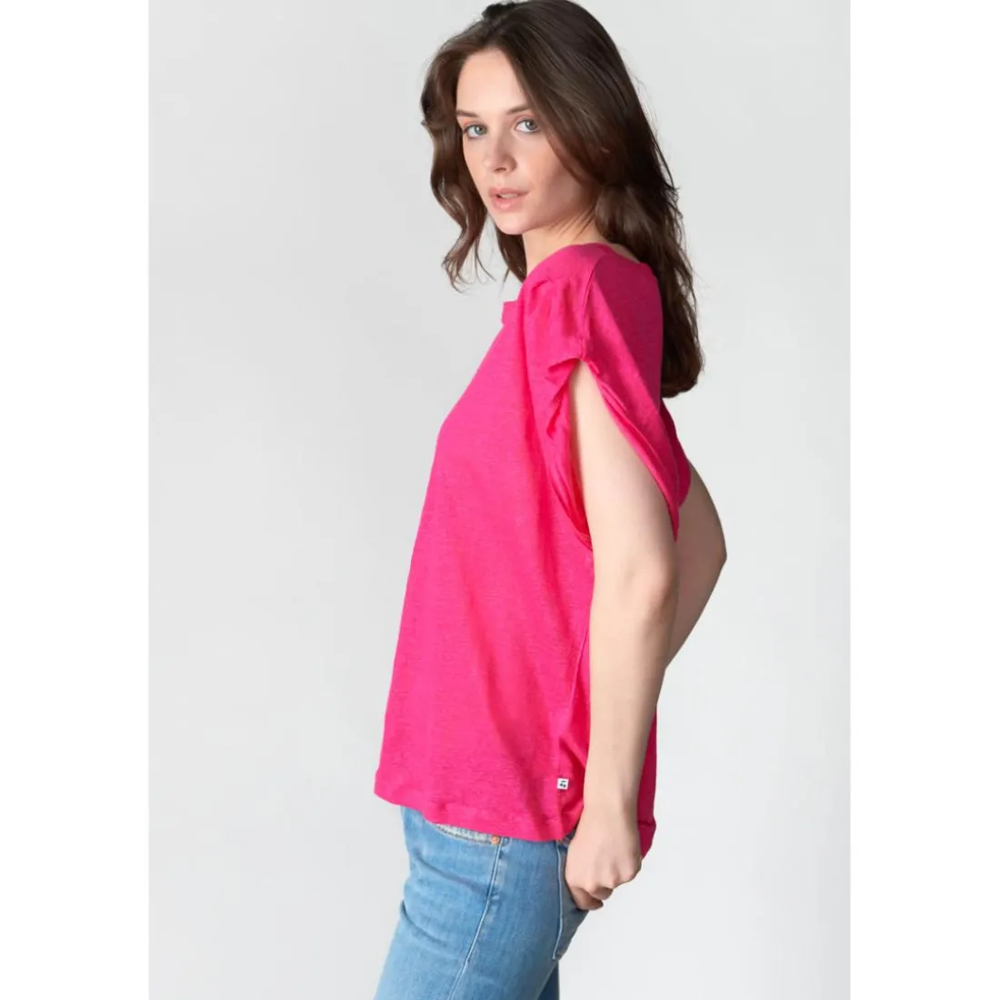 Tee-Shirt MUFLIER fuchsia en lin