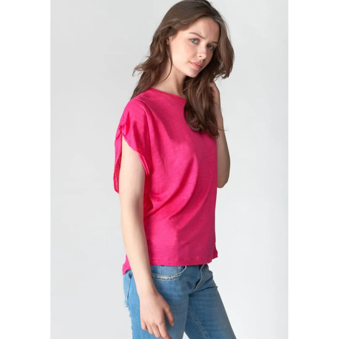 Tee-Shirt MUFLIER fuchsia en lin