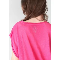 Tee-Shirt MUFLIER fuchsia en lin