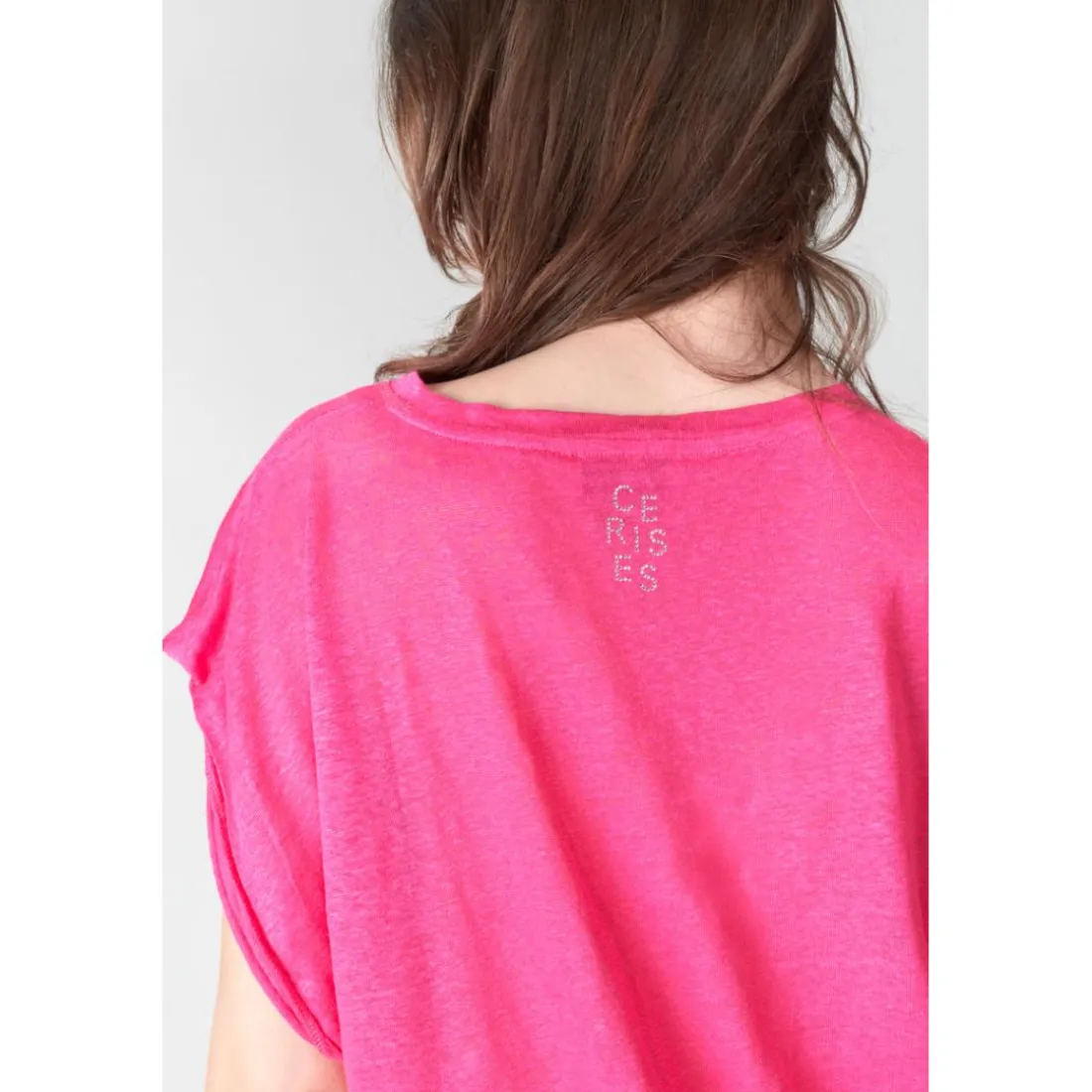 Tee-Shirt MUFLIER fuchsia en lin