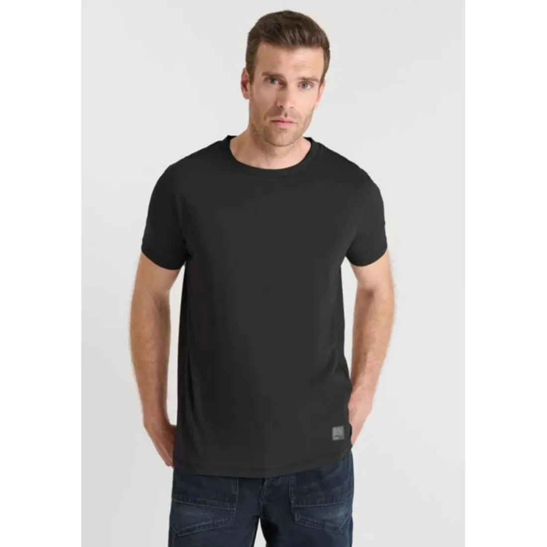 Tee-Shirt OBROWN noir en coton Dirk