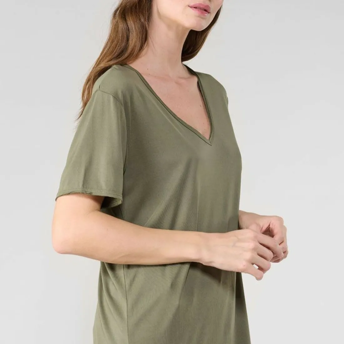 Tee-Shirt PARODIA kaki en tencel