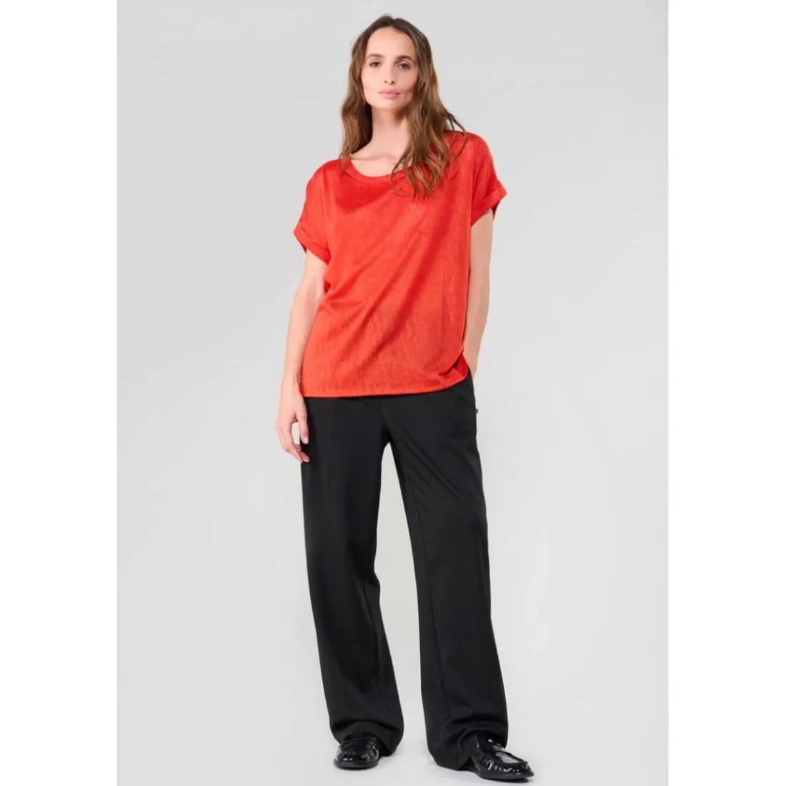 Tee-Shirt PATRUL orange en viscose Ida