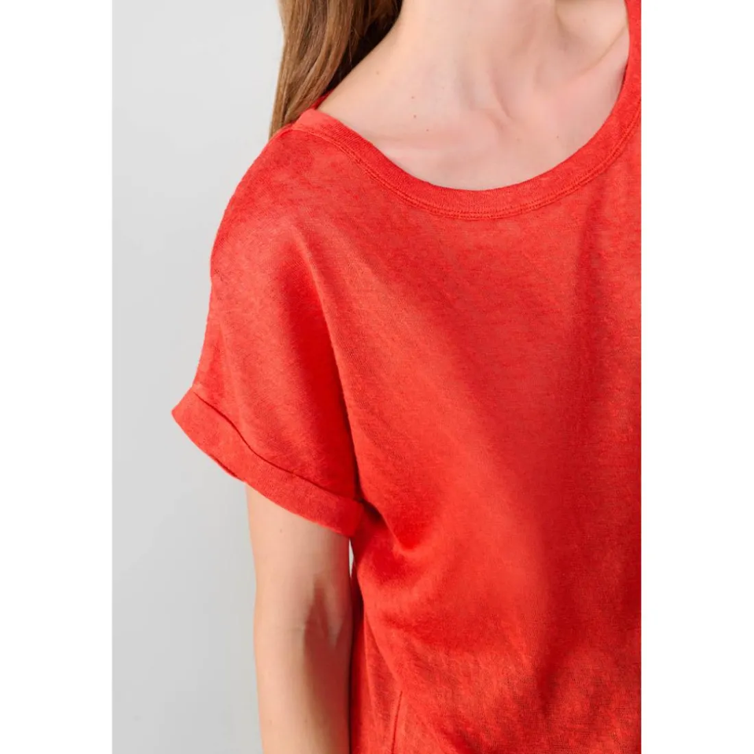 Tee-Shirt PATRUL orange en viscose Ida