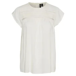 Tee-shirt regular fit col carré blanc