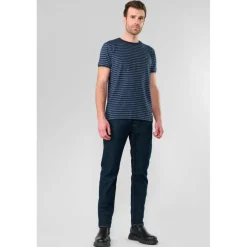 Tee-Shirt RUSEL bleu Cole en coton