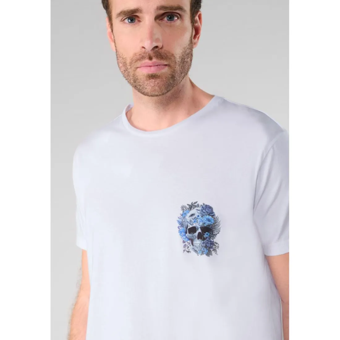 Tee-Shirt SANTIAGO blanc Udo en coton