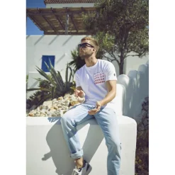 Tee-Shirt SAROS blanc en coton