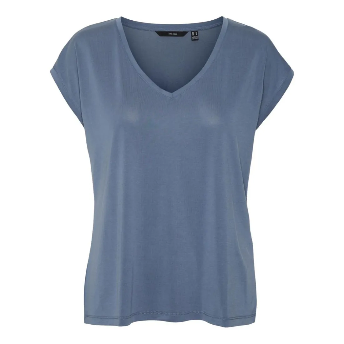Top bleu en coton modal