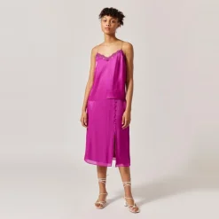 Top bénitier irisé rose