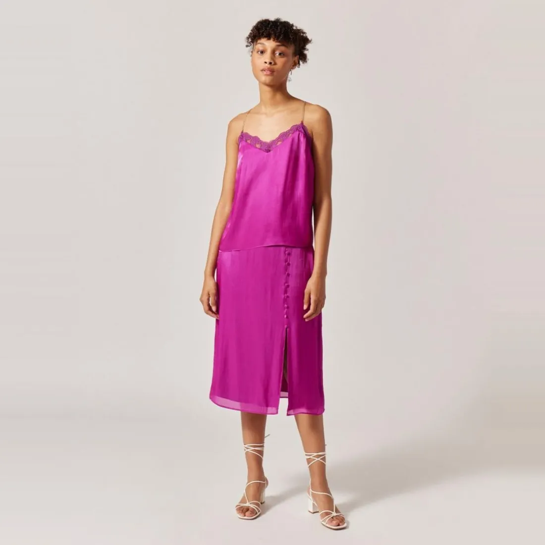 Top bénitier irisé rose