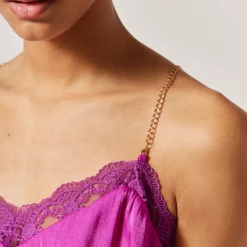 Top bénitier irisé rose