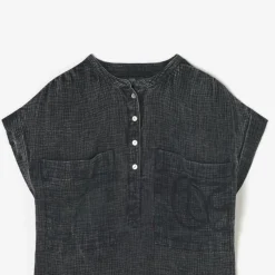 Top CLAUDIE noir en coton