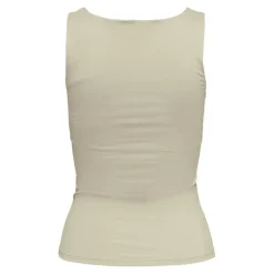Top col en u sans manches beige Clio