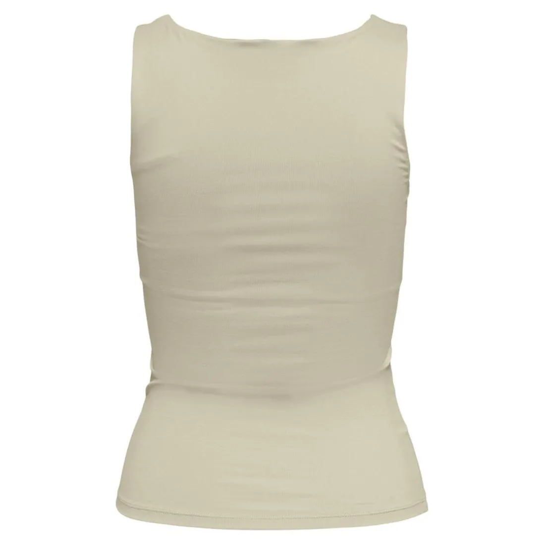 Top col en u sans manches beige Clio