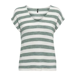 Top col en v manches courtes gris moyen Hazel