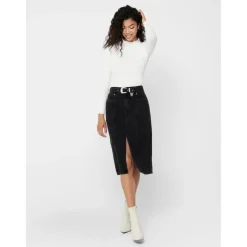 Top Col haut Manches longues Volants blanc