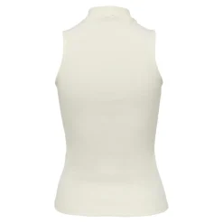 Top Col haut Sans manches blanc en coton