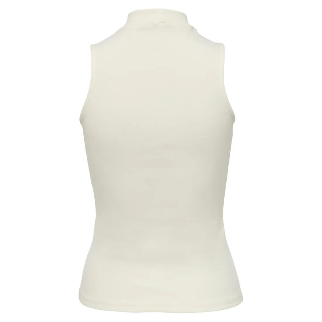 Top Col haut Sans manches blanc en coton