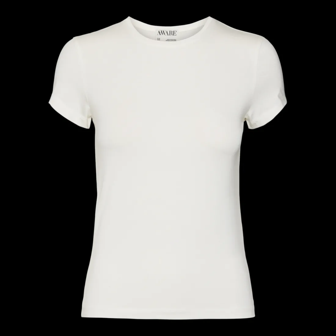 Top col rond blanc Esme en coton