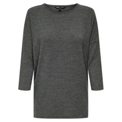 Top col rond manches 3/4 noir Adele