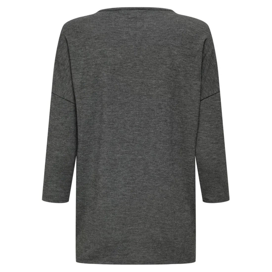Top col rond manches 3/4 noir Adele