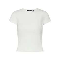 Top col rond manches courtes blanc en coton bio Nia
