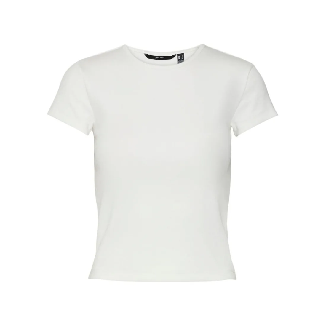 Top col rond manches courtes blanc en coton bio Nia