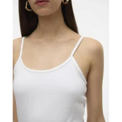 Top col rond manches courtes blanc Opal