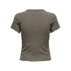 Top col rond manches courtes gris foncé Lane