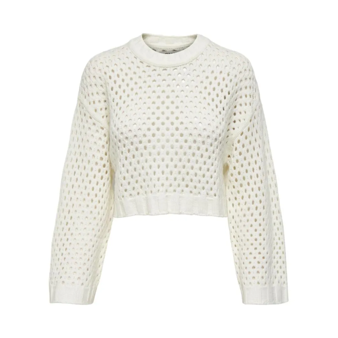 Top col rond manches longues blanc Pia
