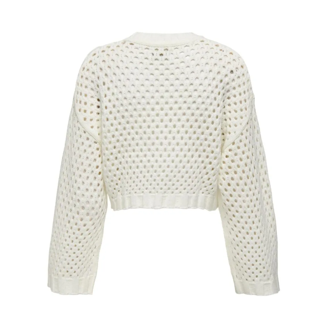 Top col rond manches longues blanc Pia