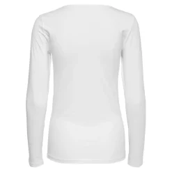 Top col rond manches longues blanc en coton Opal