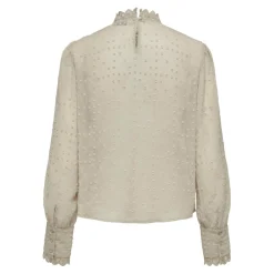Top col rond manches longues beige Lila
