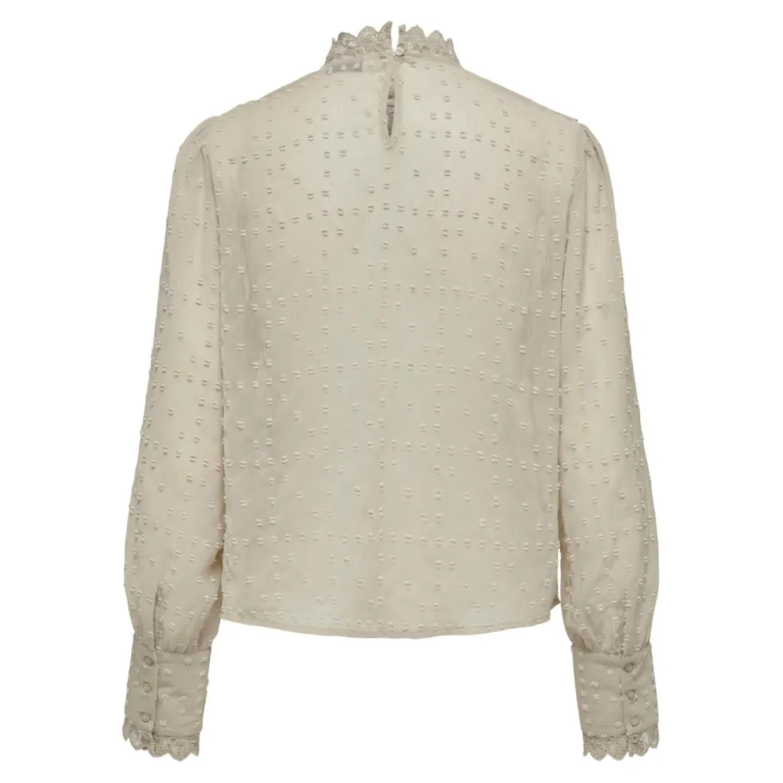 Top col rond manches longues beige Lila