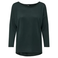 Top col rond manches longues gris moyen Hazel
