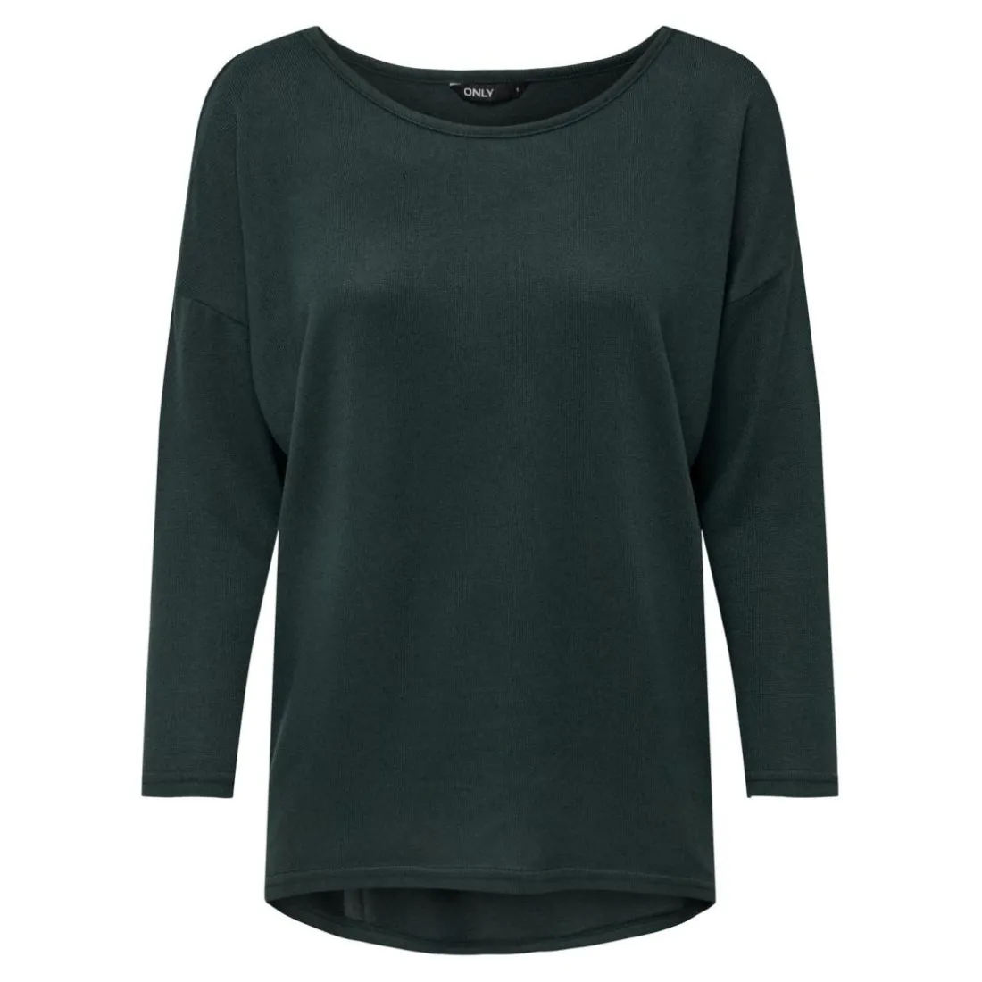 Top col rond manches longues gris moyen Hazel