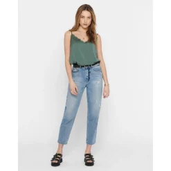 Top Col rond Sans manches vert Dina