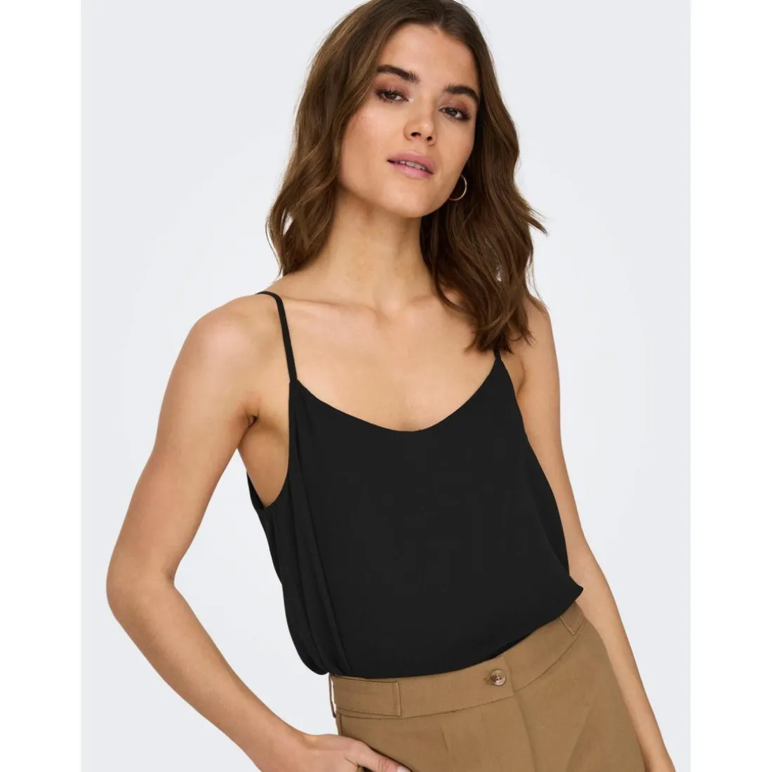 Top Col rond Sans manches noir Ruth