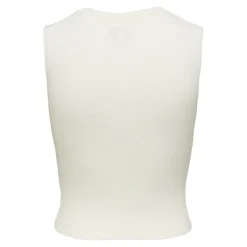 Top col rond sans manches blanc en viscose Ruby
