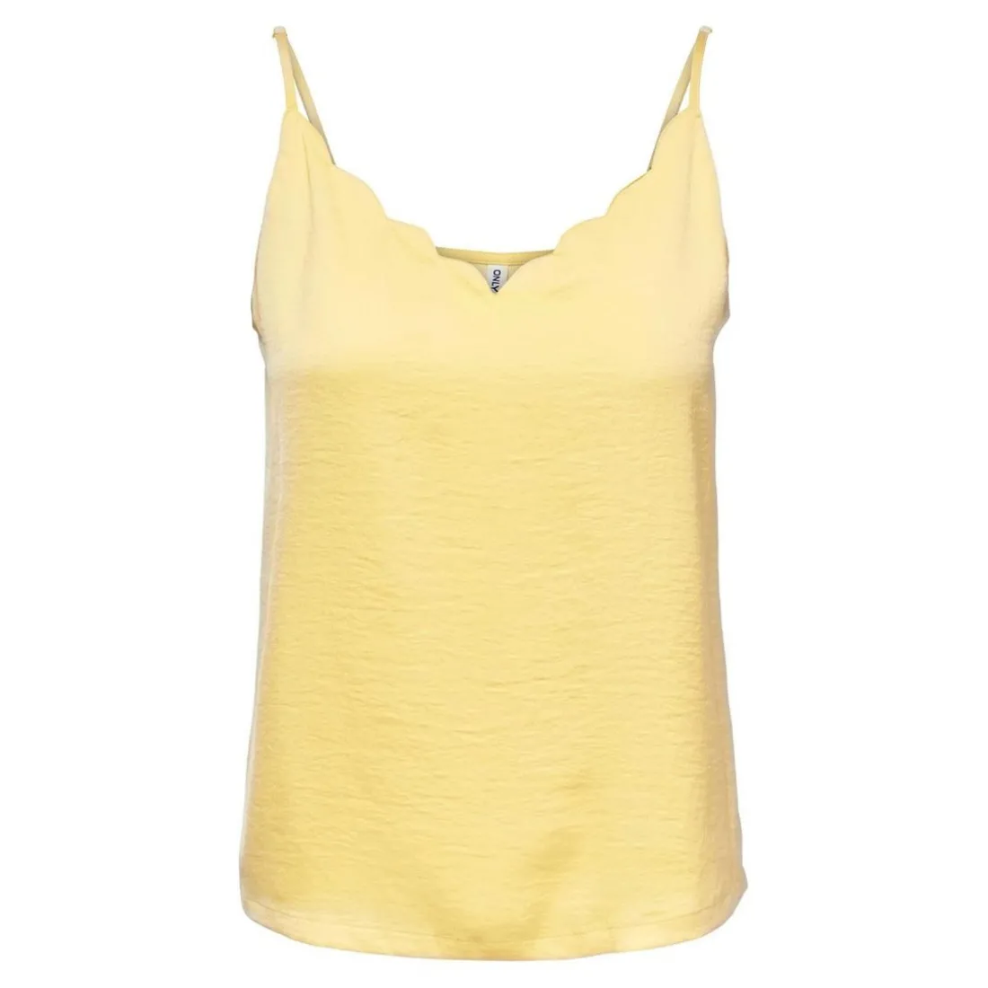 Top Col rond Sans manches beige jaune