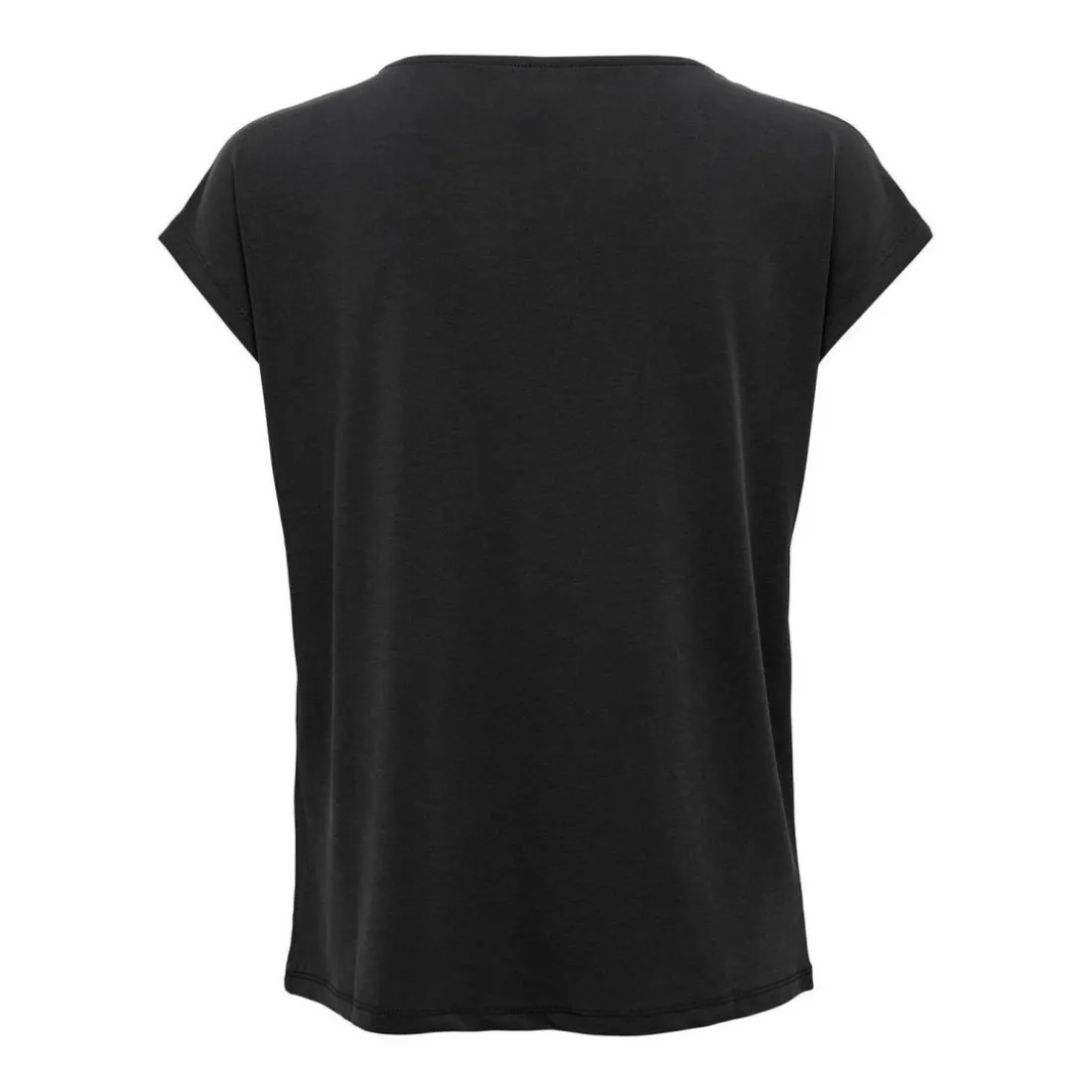 Top col V noir en coton modal