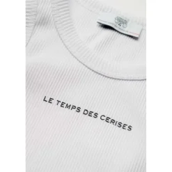 Top court fille Murgi blanc en coton