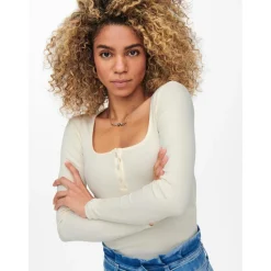 Top Ecru blanc en coton