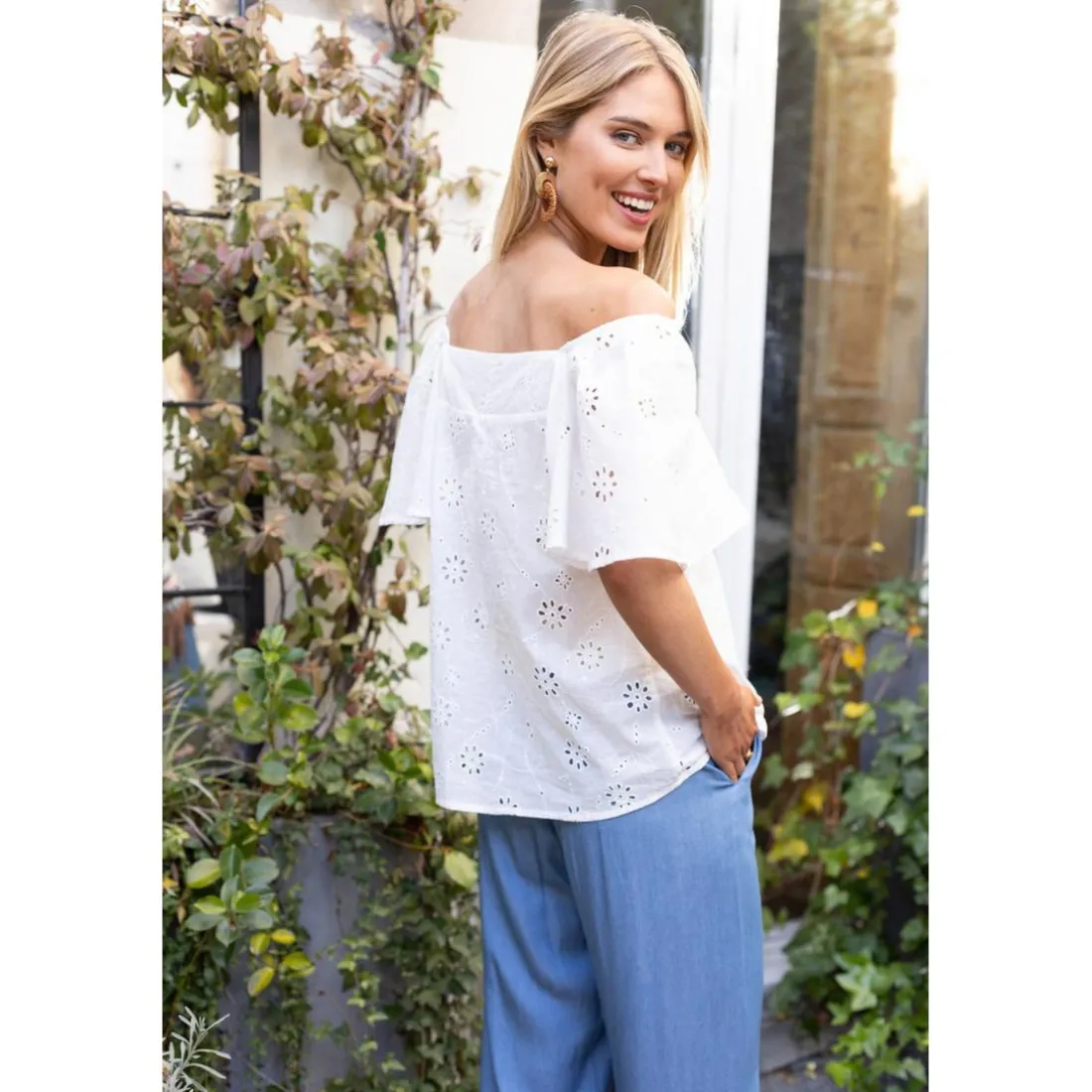Top Emma blanc en coton