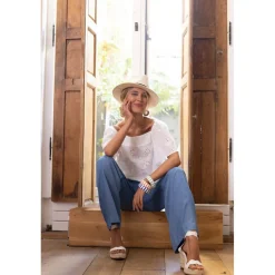 Top Emma blanc en coton