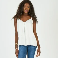 Top fines bretelles avec détail dentelle Dries en viscose