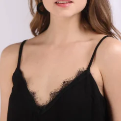 Top fines bretelles avec détail dentelle Dries en viscose